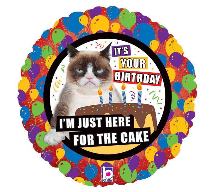 18" Угрюмый Кот Я здесь ради торта