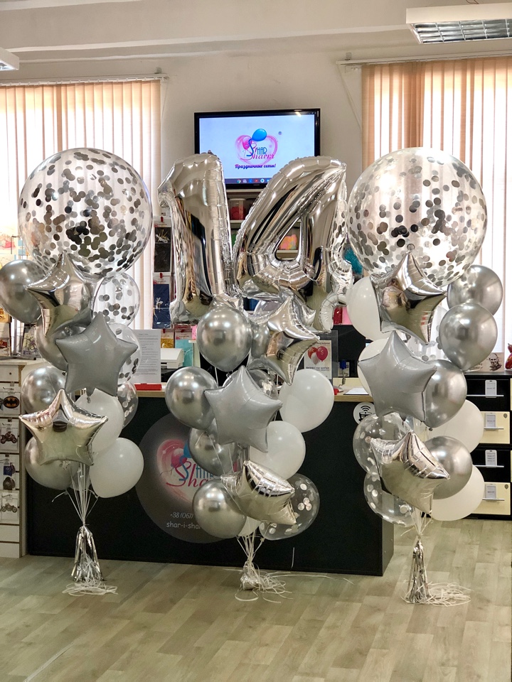 VIP набор шаров из 2 букетов+2 цифры