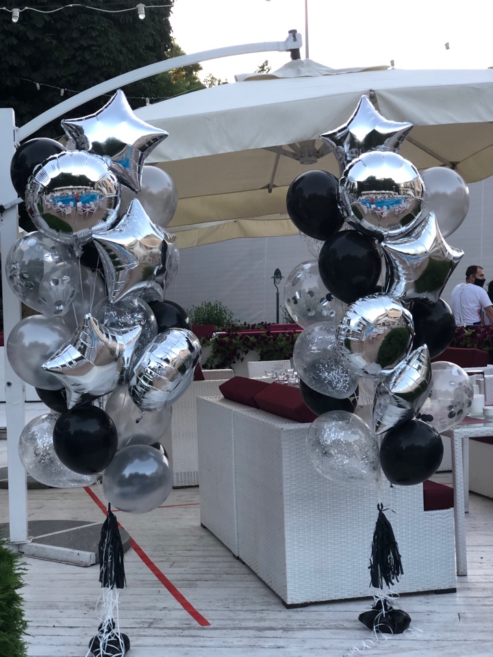 Набор Блеск.Серебро и черный - 2 букета