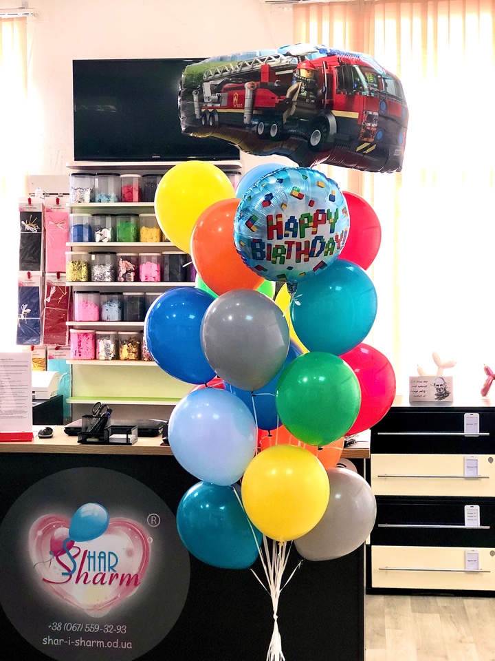 Набор шаров с машинкой Лего