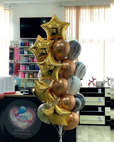 Сет шаров золото/черный 