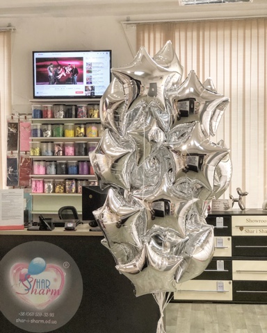 Букет из 30 звёзд в серебре