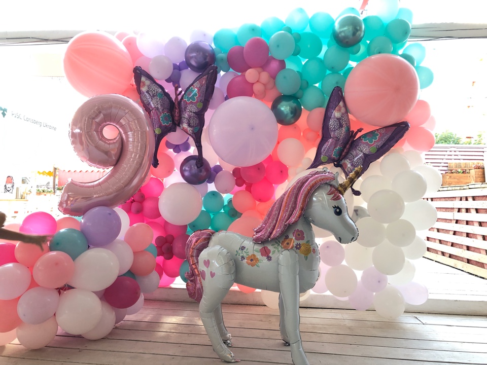 14.Оформление шарами Дня Рождения ребенка - 9 лет