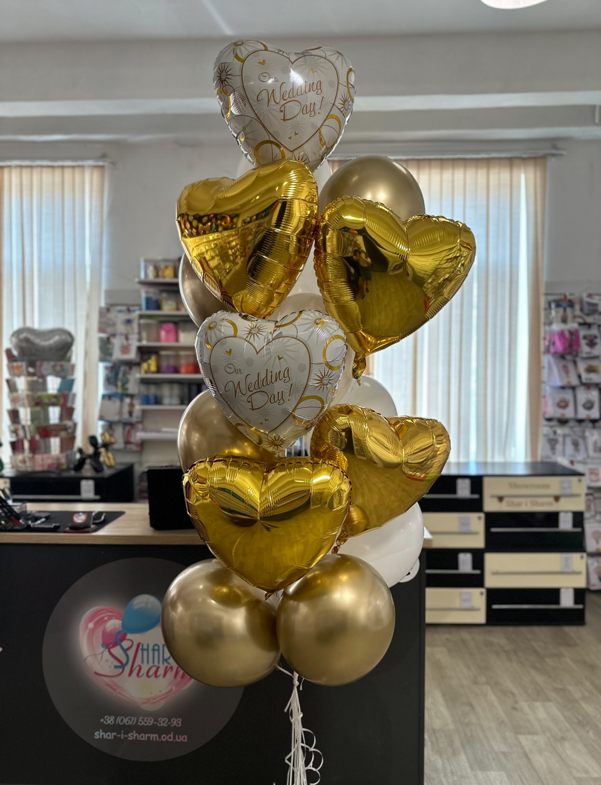 Букет шаров на свадьбу