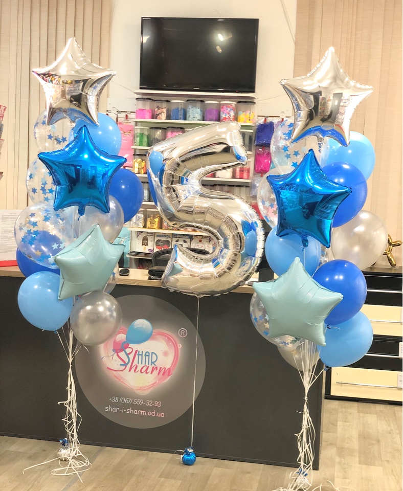 Праздничный набор шаров с цифрой