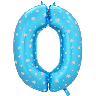 Цифра 0 синяя в звездах