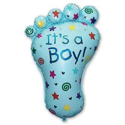 Стопа мальчик голубая(шары на выписку из род дома)