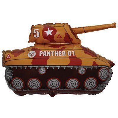 Шарик с гелием Танк коричневый