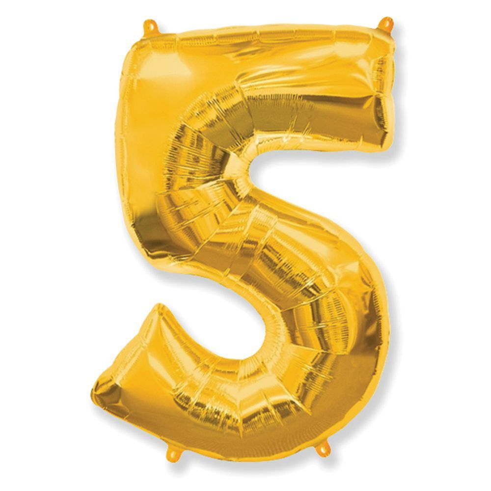 Цифра 5 золотая