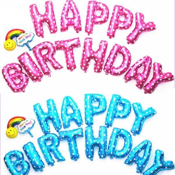 Фольгированные буквы надписью"HAPPY BIRTHDAY"