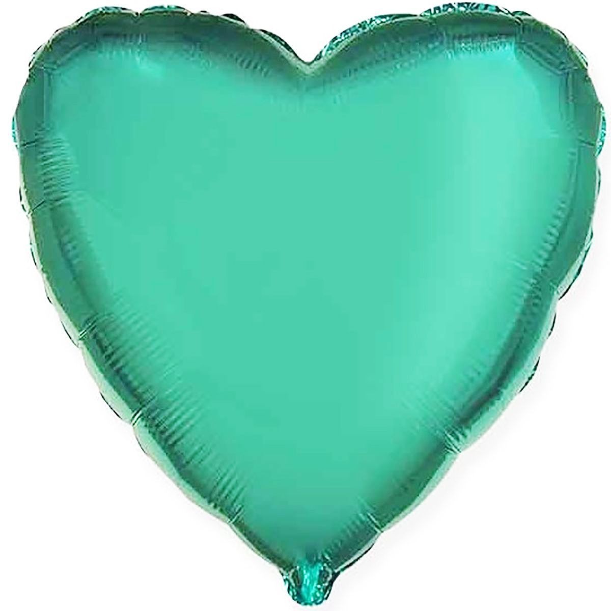 Сердце металлик изумрудное 46см