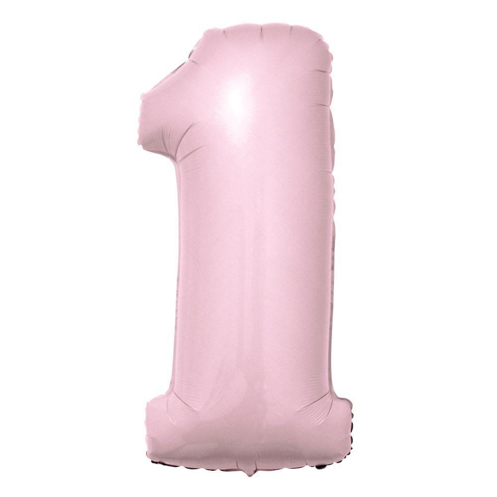 Цифра 1 розовая
