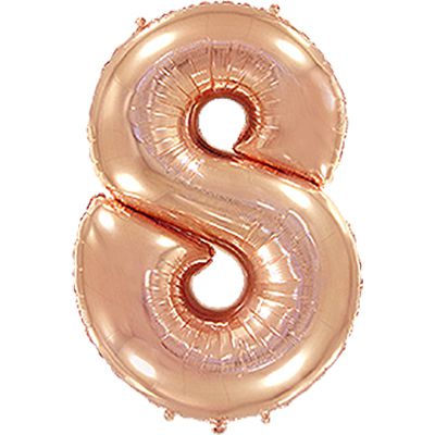 Цифра 8 - 40" металлик розовое золото
