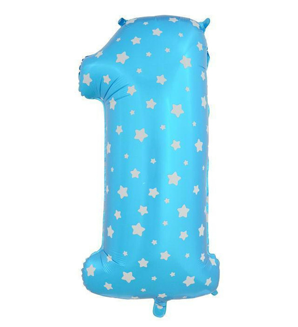 Цифра 1 синяя в звездах