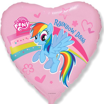 Сердце пони розовый 18"(45см)
