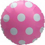 Шар в горох розовый 