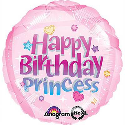 Шар розовый с днем рождения принцесса