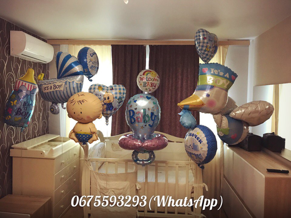 Шарики в Роддом.Встречаем малыша)вариант №16