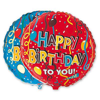 Шар с Днем рождения - красный