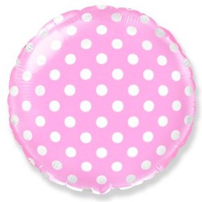Шар в горох розовый 