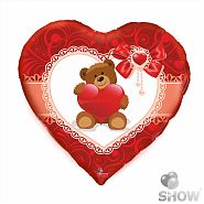 Мишка обнимает сердце 18"(45см)