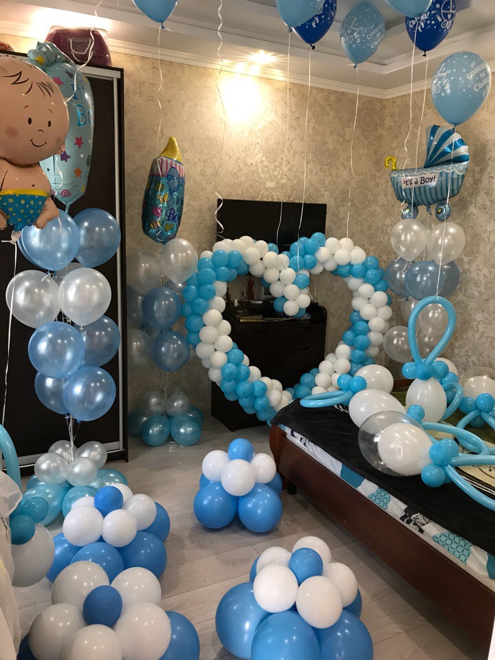 Шарики в Роддом.Встречаем малыша)вариант №14