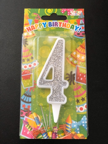 Свеча 4 серебро (10см)