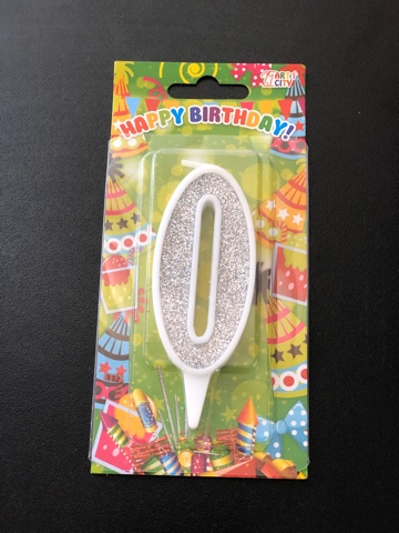 Свеча 0 серебро (10см)