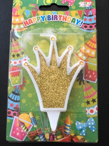 Свеча КОРОНА золотая (10см)