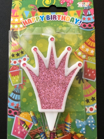 Свеча КОРОНА розовая (10см)