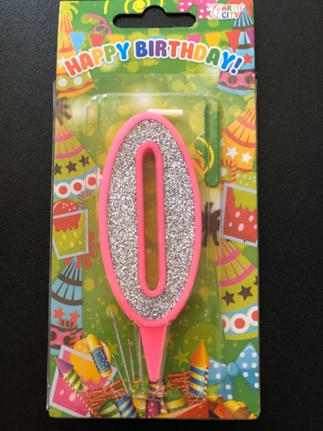 Свеча 0 розовая (10см)